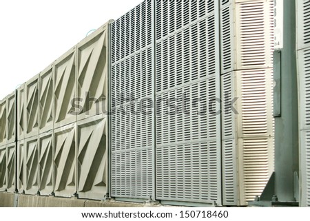 Noise barrier wall on a highway