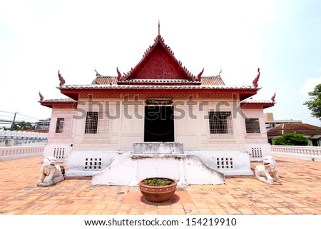 Traditional Thia style wooden pavilion in Ayutthaya province, Thailand