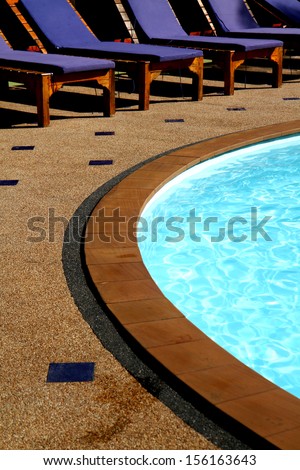 Cement block of pool & bench