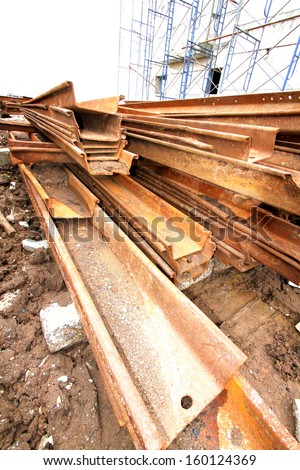 Rust steel pile for construction