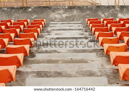 A row of chairs in stadium