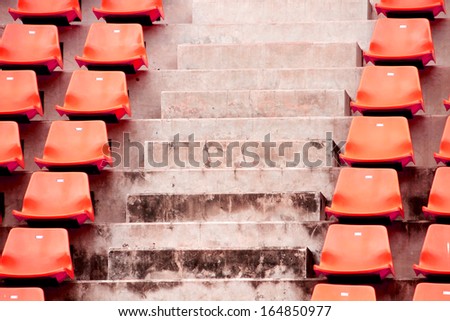 A row of chair in stadium in Thailand