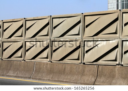 Noise barrier wall on a highway in Thailand