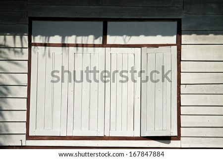 Wooden window of school