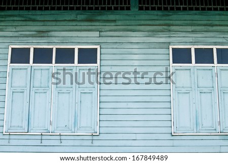 Wooden window of school