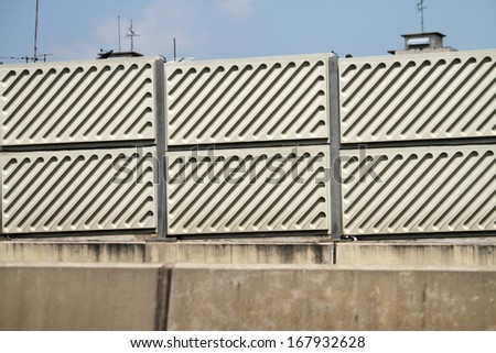 Noise barrier on highway