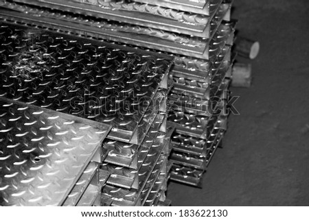Non-slip steel grating in warehouse