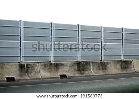 A noise barrier on highway