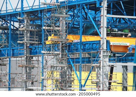NONTHABURI-THAILAND-MAY 28 : Construction of EGAT\'s North Bangkok gas combine cycle power plant 800 MW on May 28, 2014 in Nonthaburi, Thailand.