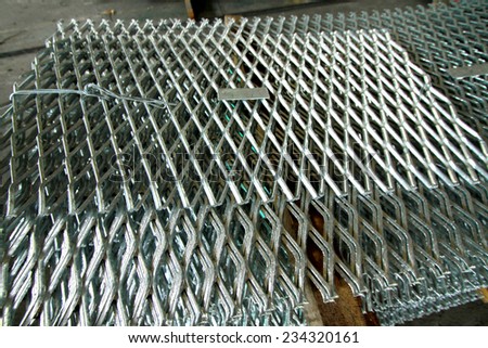 Hot-dip galvanized steel grating in warehouse