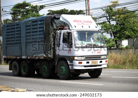 RAYONG-THAILAND-DECEMBER 25 : The trucks on the way on December 25, 2014 Rayong Province, Thailand.