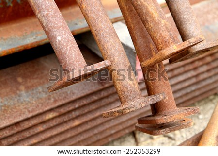 Rust steel pipes texture