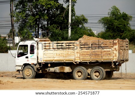 RAYONG-THAILAND-DECEMBER 25 : The Truck on the way on December 25, 2014 Rayong Province, Thailand.
