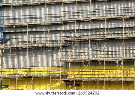 NONTHABURI-THAILAND-MARCH 5 : The Scaffolding for Construction of gas combine cycle power plant 800 MW on March 5, 2015 Nonthaburi Proovince, Thailand