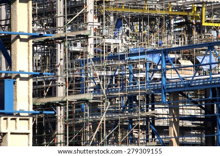 NONTHABURI-THAILAND -NOVEMBER 10 : Construction of EGAT's North Bangkok gas combine cycle power plant 800 MW on November 10, 2014 in Nonthaburi, Thailand