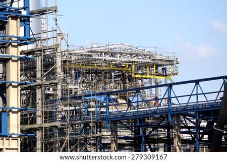 NONTHABURI-THAILAND -NOVEMBER 10 : Construction of EGAT's North Bangkok gas combine cycle power plant 800 MW on November 10, 2014 in Nonthaburi, Thailand