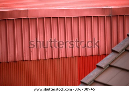 Metal sheet roof texture