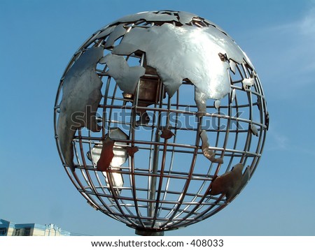 One globe stand on square