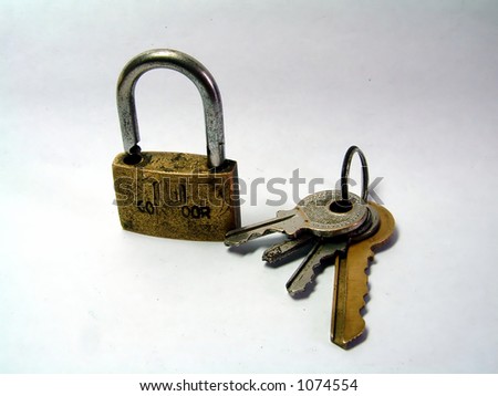One lock and several keys.Isolated