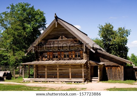 House at the Museum of Wooden Architecture Vitoslavlitsy in Veliky Novgorod