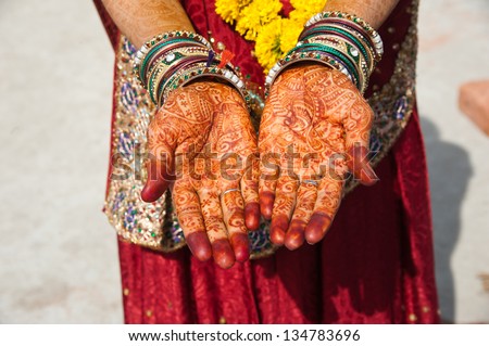 Asian Bridal Henna,intricate designs from Indian art/ Henna - Mehndi/India