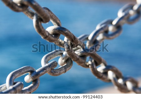Crossed steel chains