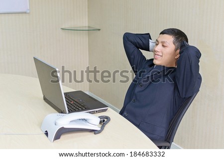 business man with computer
