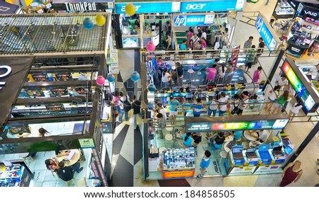 CHENGDU,CHINA - SEP 3,2011: Many people in the interior of Digital products market in chengdu,china.This market is named China Southwest digital market which is the biggest digital equipment Market.