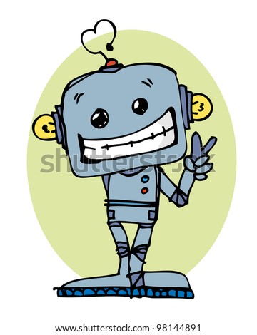 Cartoon Robot Stock Vector Illustration 98144891 : Shutterstock