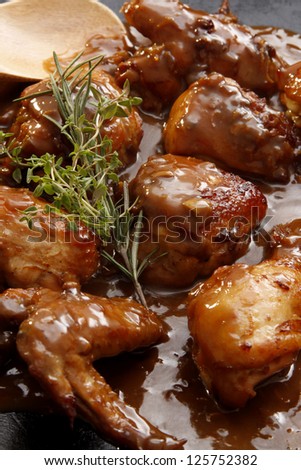 Chicken oriental style, sweet sauce