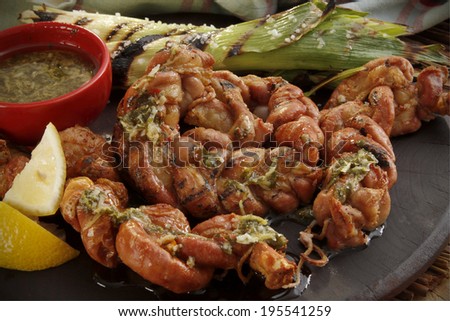 Braided cow or lamb intestine, grilled or barbecued, ArgentinaÂ´s Style
