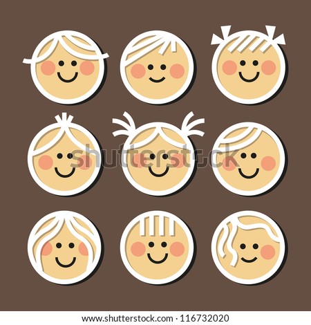 Cartoon Child Face Icon Stock Vector Illustration 116732020 : Shutterstock