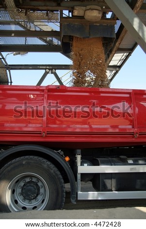 Sand loading on truck