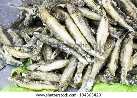 The deep-fry food of river fish in Taiwan