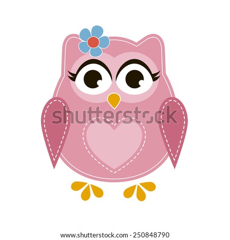 Pink cartoon owl Pink cartoon owl