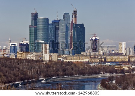MOSCOW, RUSSIA - FEBRUARY 26: The complex business center \