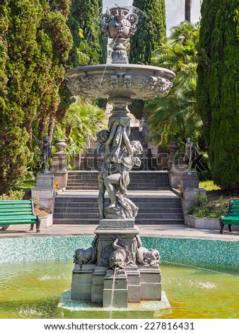 Russia, Sochi, fountain and the central staircase in the city park \