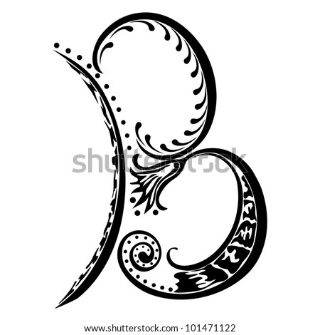 Tattoshirt on Letter Abstract B On A White Background  T Shirt Design  Tattoo