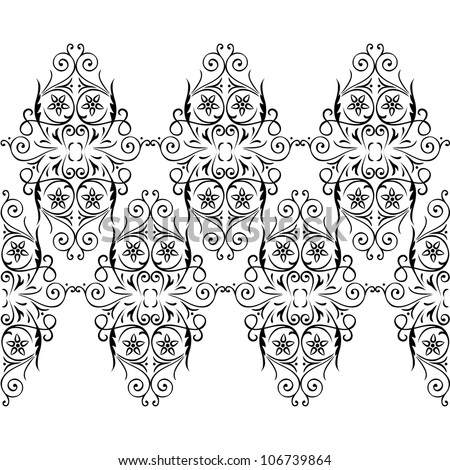 Decorating for the page with black swirling decorative floral elements, flowers ornaments isolated. Floral design for the frame.
