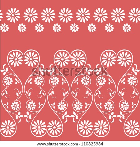 swirling decorative floral elements ornament  Edge of the fabric, material Vintage, rustic seamless pattern