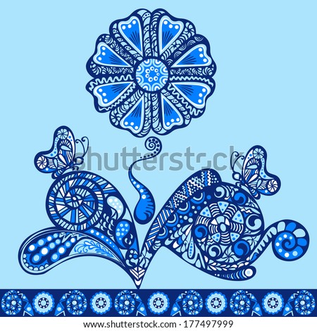 Flower fancy pattern, abstract design ornament floral motifs