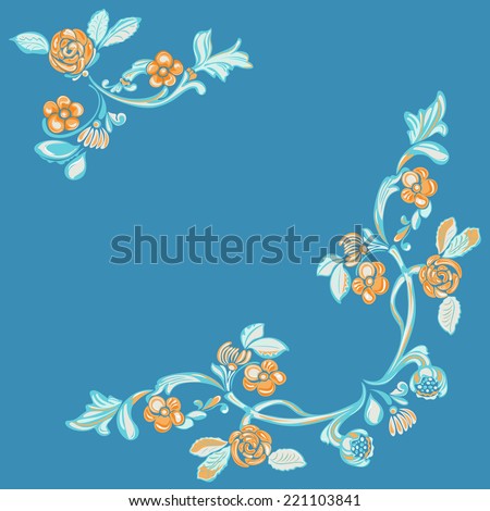 Fancy floral swirling decorative pattern frame