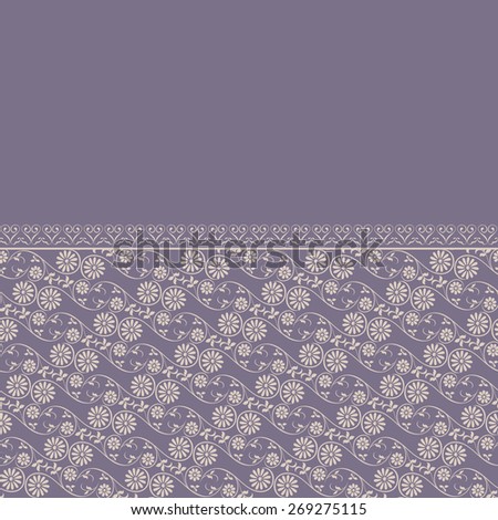 seamless background lace border pattern, silhouette design plant ornament