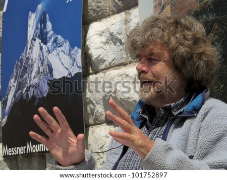 CADORE , ITALY - JUNE 06: Mountaineer Reinhold Messner speaks during the seasonal opening of the \