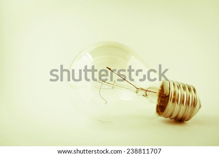 Old broken tungsten light bulb