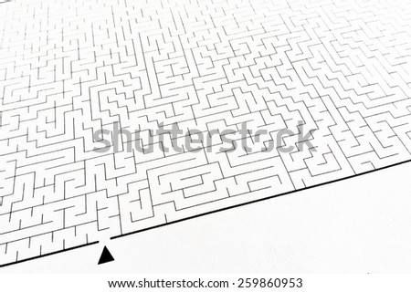 Labyrinth as problem solving (textured with rough paper)