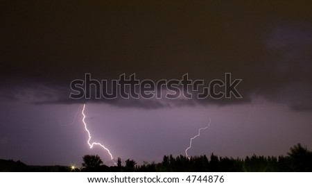 Landscape with lightnings