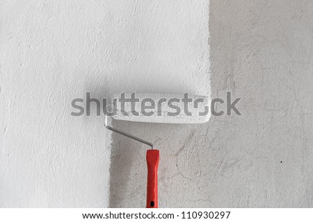 Painting a rough wall.