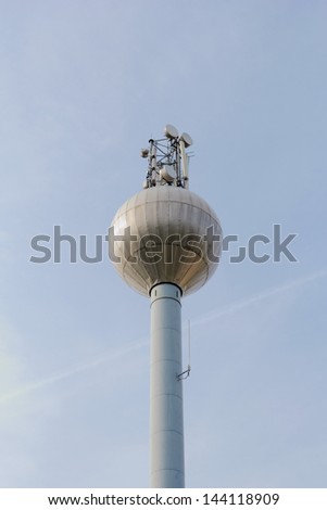 Shot of a water pressure tower made of metal and steel.