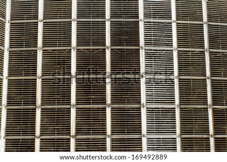 Details of a huge cooling towers of a power plant (cooling fans)